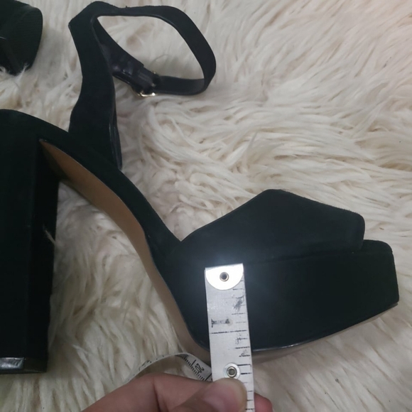 Steve Madden Black Suede Platform Heels 6.5 - Picture 3 of 6